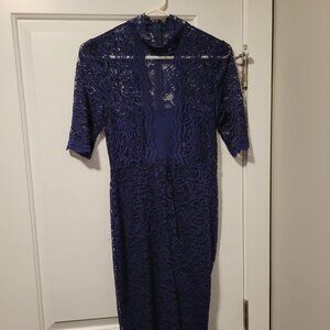 Express dark navy blue lace dress